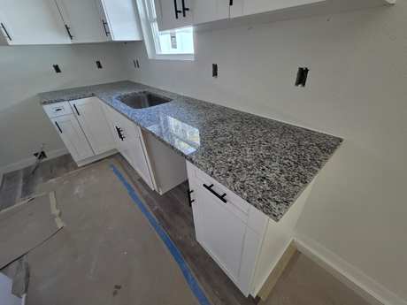 Grey and black salt-and-pepper granite countertop